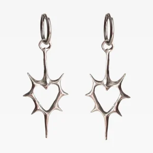 Ethereal Spiked Heart Earrings